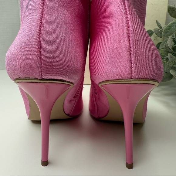 Good American Emma High Booties in Pink Size 10M Barbiecore Stiletto Preppy NIB - Picture 10 of 16